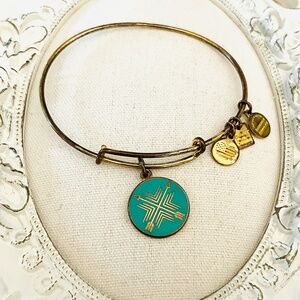 Alex & Ani Gold Arrows Of Friendship Bonds Charm Bangle Bracelet